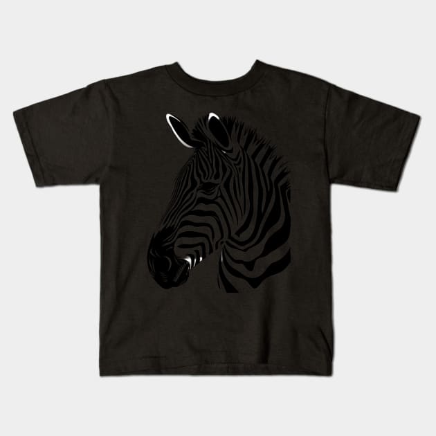 Zebra Wildlife Corridors Kids T-Shirt by Maja Wronska